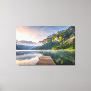 Water Azure Alpine Lake, Austria Canvas Afdruk