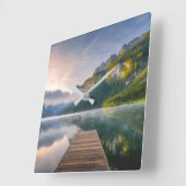 Water | Azure Alpine Lake, Austria Vierkante Klok (Hoek)