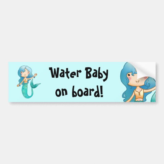 Water Baby aan boord Bumpersticker (Voorkant)