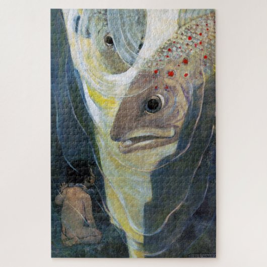 Water Baby en Vis, Jessie Willcox Smith Legpuzzel (Verticaal)