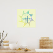 Water Baby Zon Verhard Surf Poster (Keuken)
