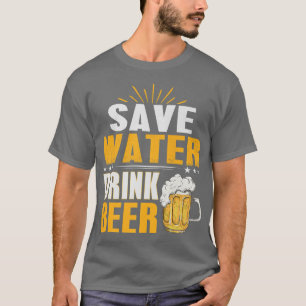 Water besparen en bier drinken op het vrijgezellen t-shirt