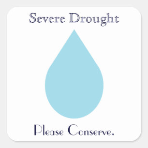 Water besparen vierkante sticker
