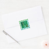 Water besparen vierkante sticker (Envelop)