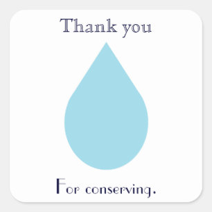 Water besparen vierkante sticker