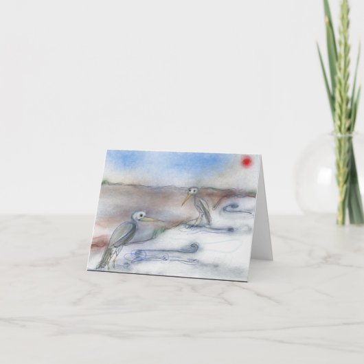 Water Bird aquarelle merci note (Devant)