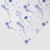 Water Blau Wilde Bloem Bruiloft  Tissuepapier (Detail)