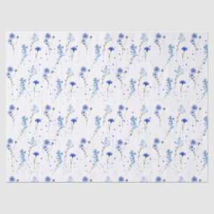 Water Blau Wilde Bloem Bruiloft Tissuepapier