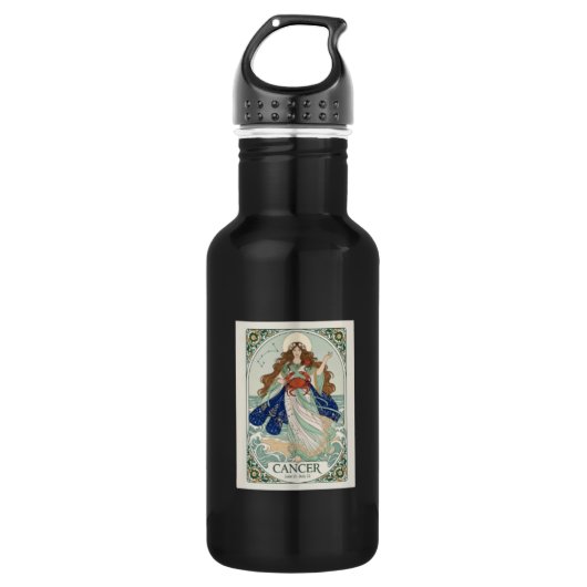 Water Bottle Cancer Zodiac Artisan  Waterfles (Voorkant)