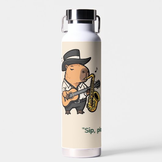 Water Bottle – Capybara Music Flow Waterfles (Voorkant)