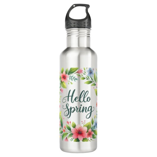 Water Bottle-Spring Floral Drinkware Waterfles (Voorkant)