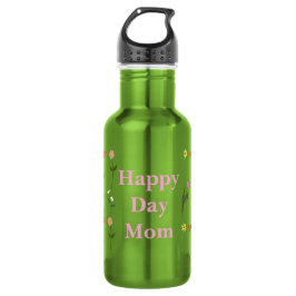 Water Bottle with Floral Motifs and Mother's Day Q Waterfles