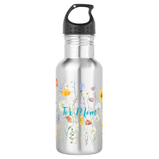 Water Bottle with Garden Design and Mother's Day Q Waterfles