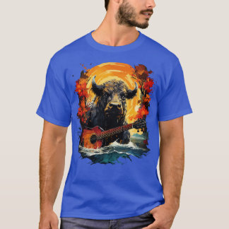 Water Buffalo Spelen Gitaar T-shirt