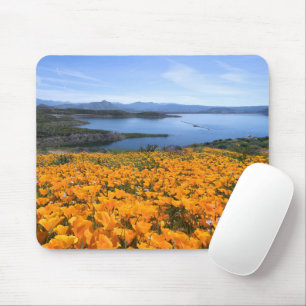 Water California Lake With Golden Poppies Muismat