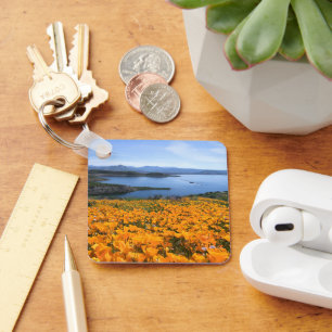 Water California Lake With Golden Poppies Sleutelhanger