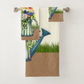 Water can met wilde bloemen bad handdoek (Insitu)