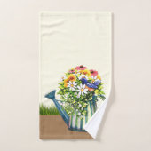 Water can met wilde bloemen bad handdoek (Handdoek)