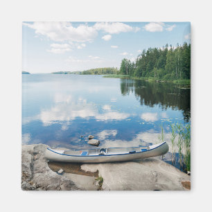 Water Canoe on Lake in Sweden Magneet
