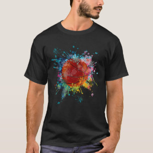 Water Color Explosion Splash Ontwerp Basketbal T-shirt