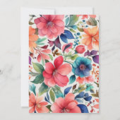 Water Color Flower baby shower uitnodigingskaart Kaart (Achterkant)