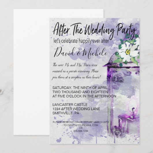 Water Color Lantern Na het huwelijksfeest Kaart (Voorkant / Achterkant)