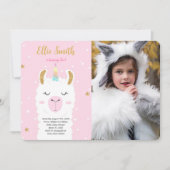 Water Color Llama Photo Invitation (Devant)