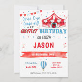 Water Color Red & Blue Circus Invitation (Devant)