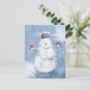Water Color Snowman Briefkaart Charmante winter
