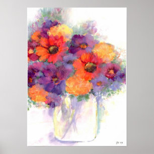 water color still life poster