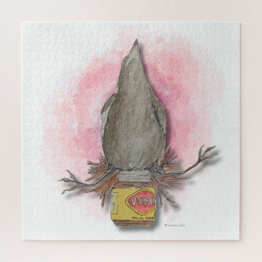 water colour Australian magpie jigsaw puzzle (Vertical)