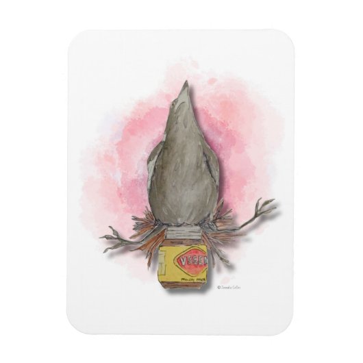 water colour Australian magpie magnet Magneet (Verticaal)