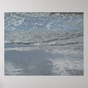 Water dat op het strand kabbelt Abstracte fotograf Poster