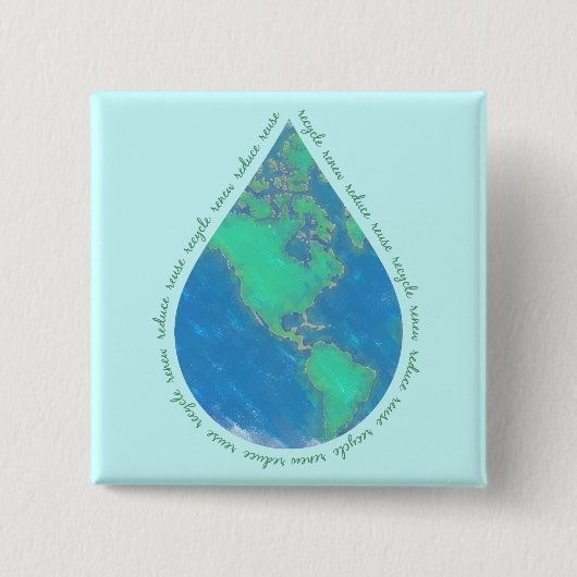 Water Drop Earth Button (Voorkant)