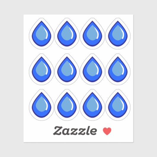 Water Drop Hydration Planner Journal Stickers (Vel)