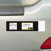 Water Fles Label Construction Black and Yellow Bumpersticker (Op auto)
