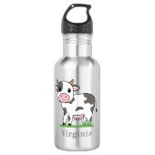 Water flesje met een Koe Cute Waterfles (Voorkant)