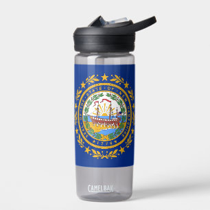 Water flesje met vlag van New Hampshire, VS Waterfles