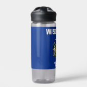 Water flesje met vlag van Wisconsin, VS Waterfles (Voorkant)
