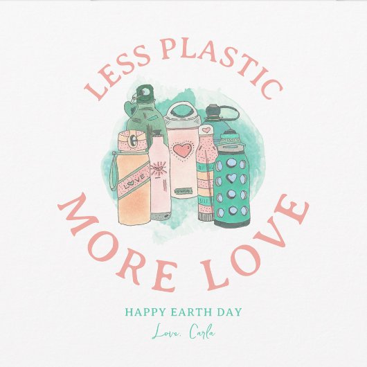 Water flessen op aarde feestdagenkaart