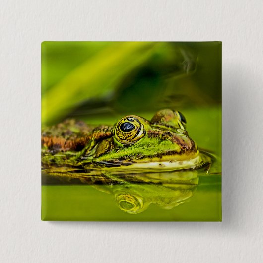 water frog vierkante button 5,1 cm (Voorkant)