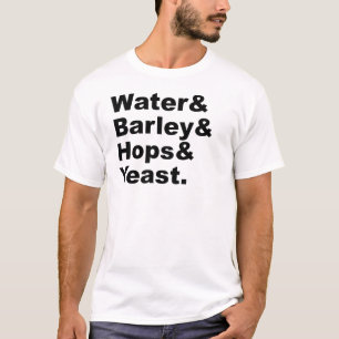 Water & Gerst & Hop & Gist Bier Ingrediënten T-shirt