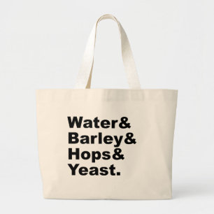 Water & Gerst & Hoppen & Gist Bier Ingrediënten Grote Tote Bag