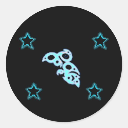 WATER GODRUNE Sterren Ronde Sticker (Voorkant)