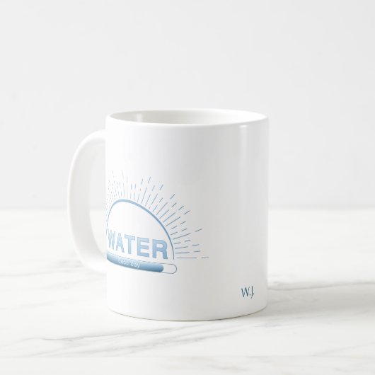 Water Good Day Blue Minimal Mug (Devant gauche)