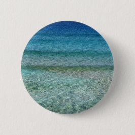 Water groen en blauw zwemmen ronde button 5,7 cm