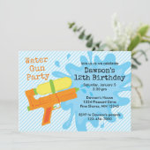 Water Gun Boy Anniversaire Fête Invitations (Debout devant)