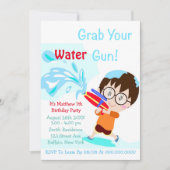 Water Gun Boy Anniversaire Fête Invitations (Devant)