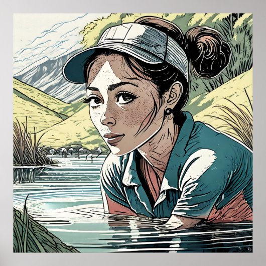 Water Hazard - Golf Art Print (Voorkant)