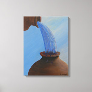 Water in de druk van het wijncanvas canvas afdruk